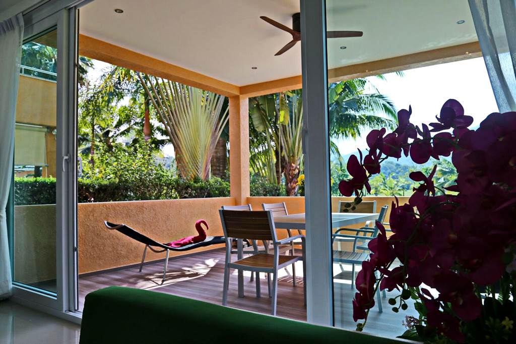 outside sala ground floor with garden view | Koh Chang Luxury Pool Villa 60d