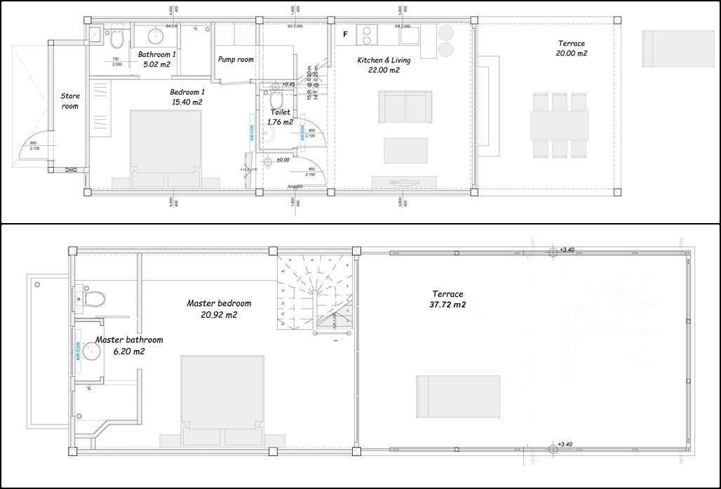 Floor plans | Koh Chang Beach Villa 32B